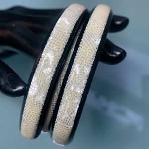 Vintage Genuine Snakeskin in Acrylic Bracelet